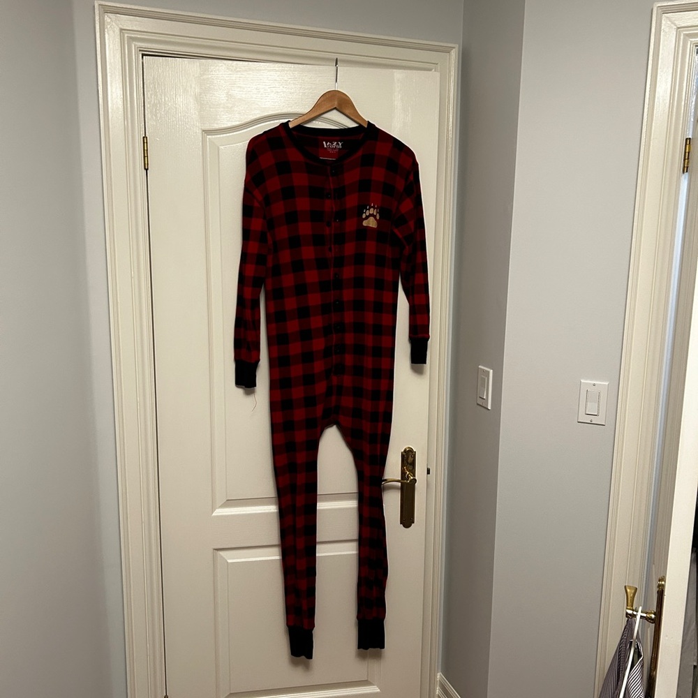 Lazy One Buffalo Plaid Onesie